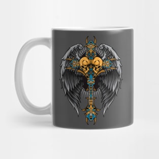 Skull Cross Wings Mug